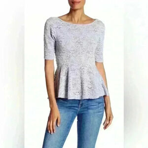 Free People Second Chance Scoop Back Stretch Lace Sheer Blouse Size Small